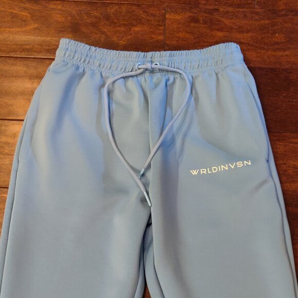 WRLDINVSN Joggers In Light Blue UNISEX SIZE MEDIUM - Picture 4 of 6